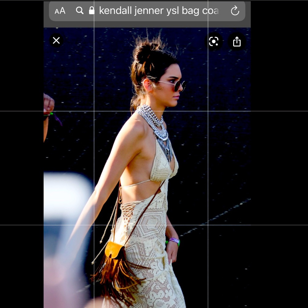 YSL fringe suede cross body cell phone bag